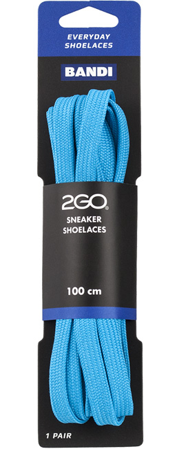 2Go Sneaker Snørebånd Flad Aqua 100 Cm