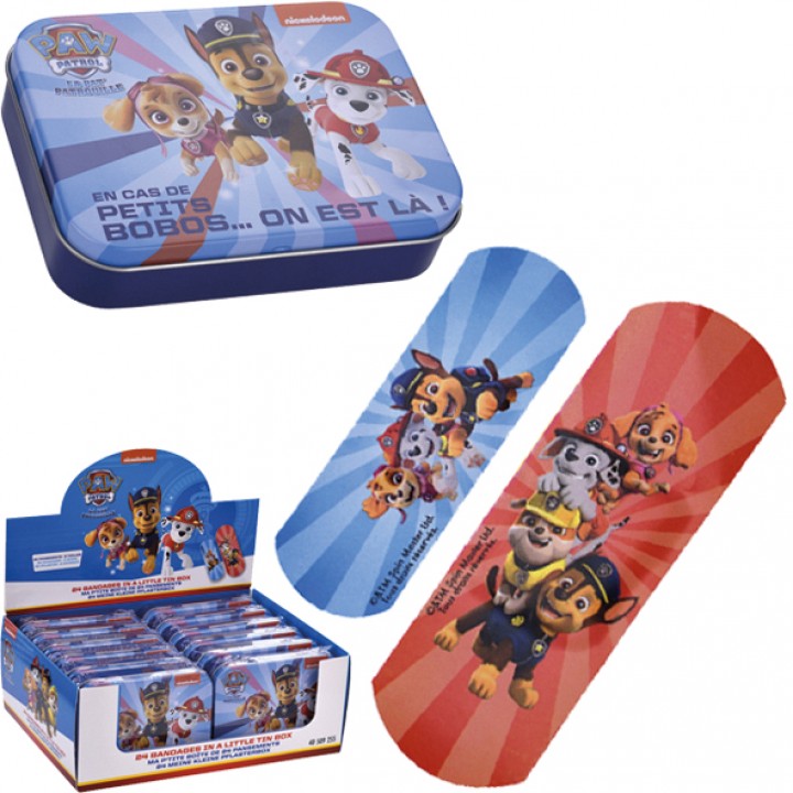 Børneplaster Paw Patrol i Metalbox