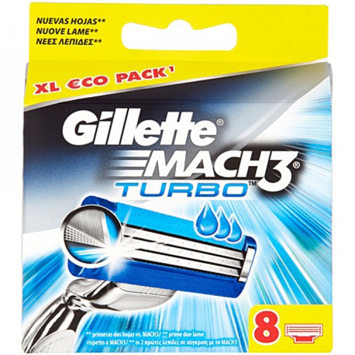 Gillette Mach 3 Turbo  Blade x 8