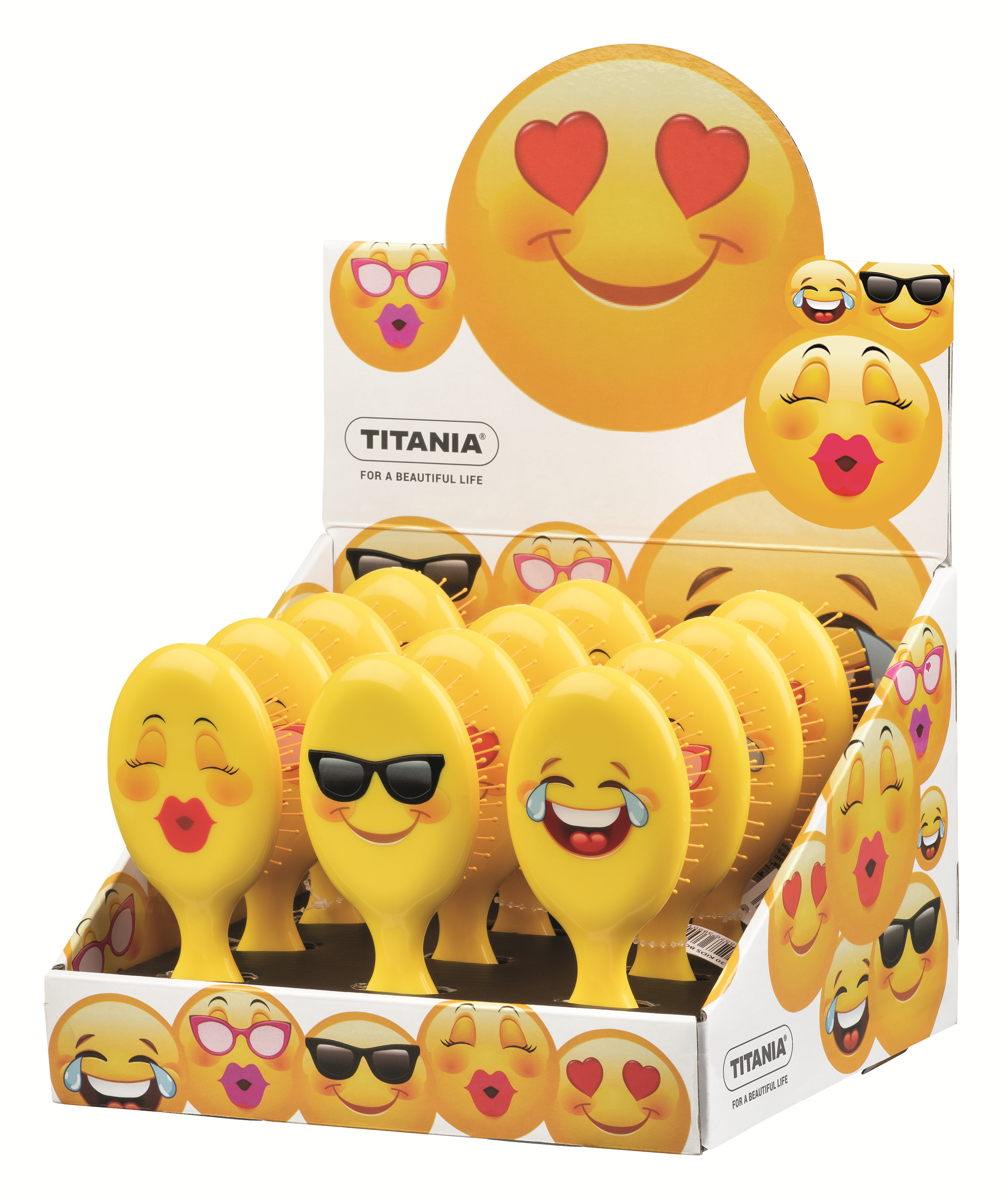 Titania Børste "Smile" 14 cm. Ass.