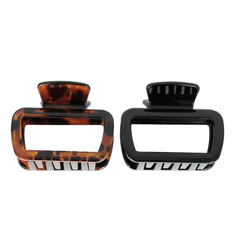 Titania Hårklemmer Sort/Brun 2 stk.