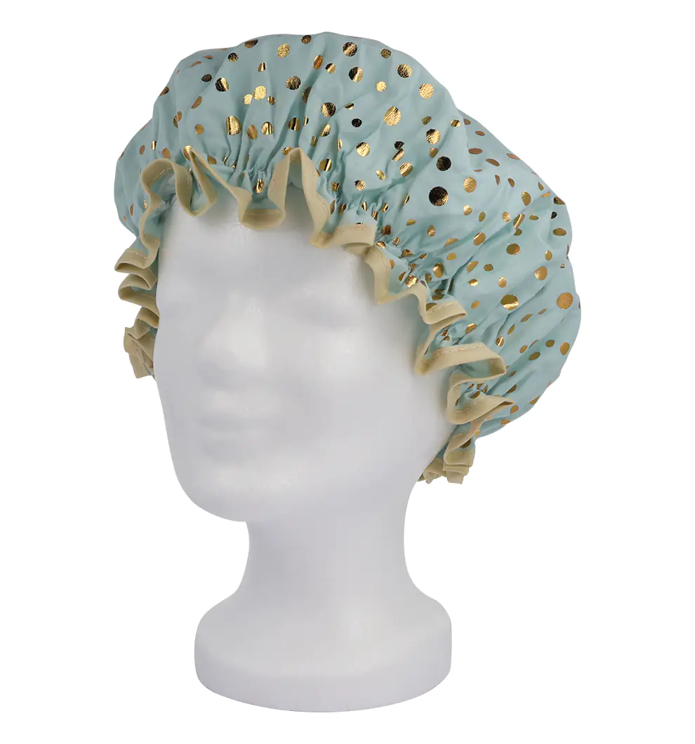 Titania Brusehætte Lyseblå m/guldprikker