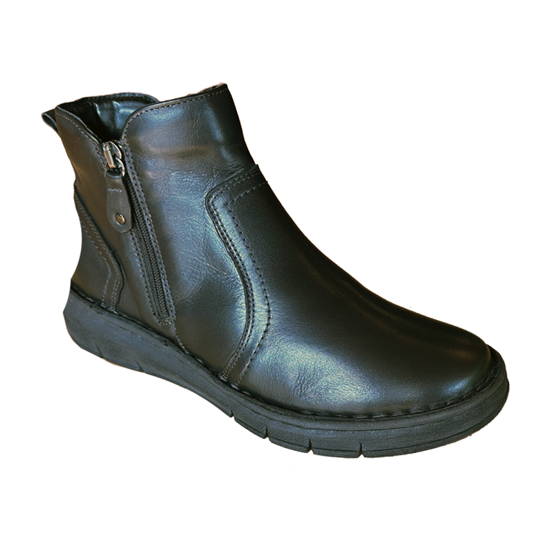 Relaxshoe Støvle m/2 lynlåse Sort