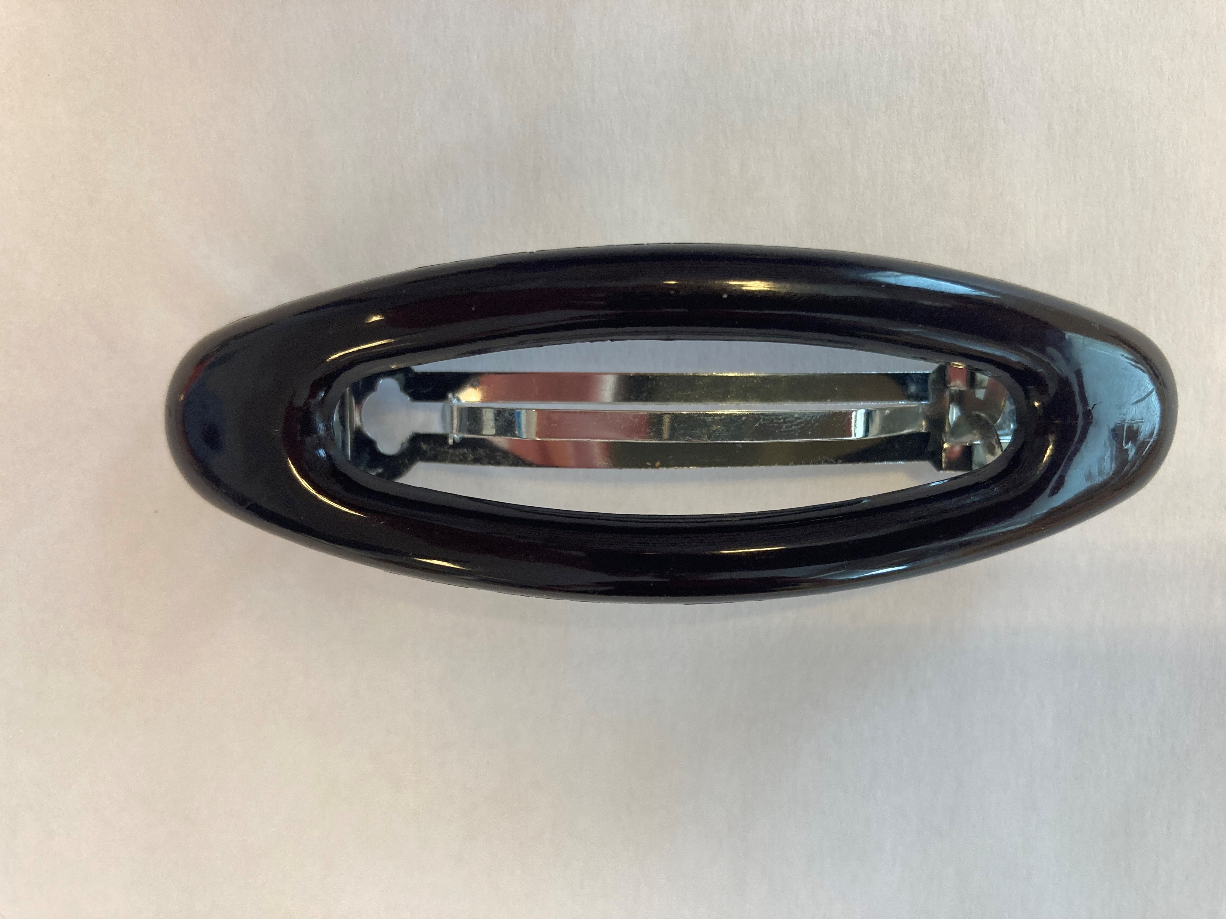 Hårspænde Oval Sort